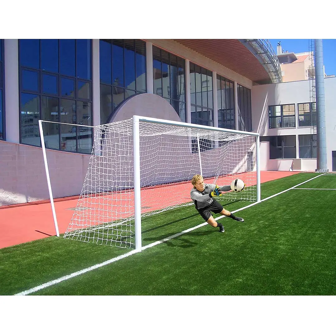 Arco de fútbol fijo de aluminio de 7,32 x 2,44 con diámetro 120x103 mm más malla 2