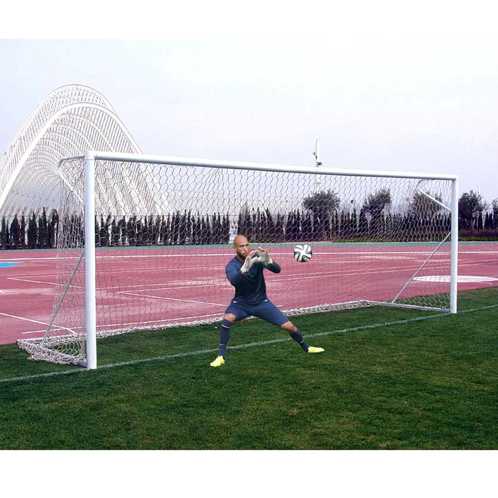 Arco de fútbol móvil de aluminio de 7,32 x 2,44 m con diámetro  120x103 mm más malla 2