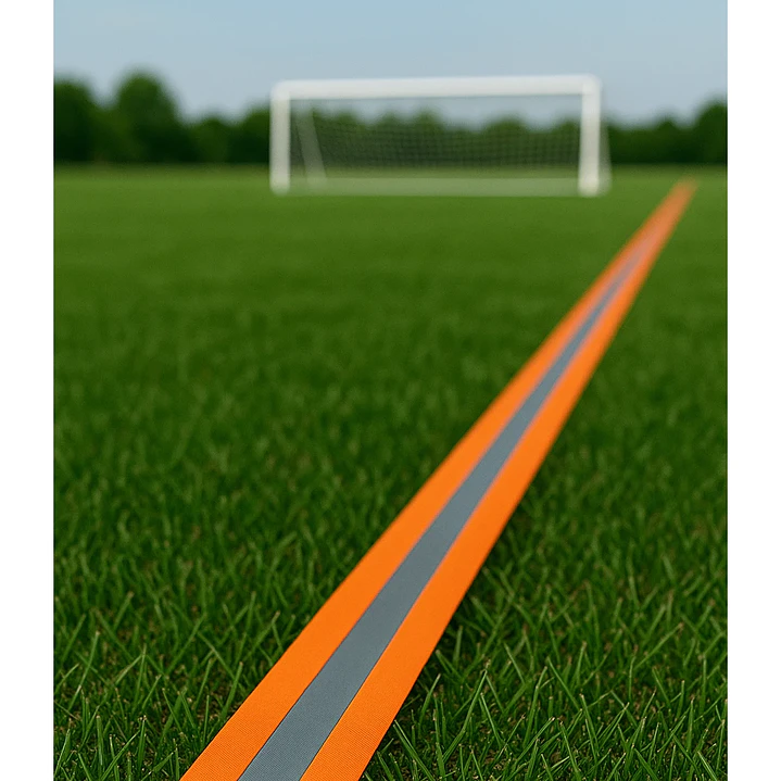 Cinta elástica demarcadora de canchas 50 m color Naranja 2