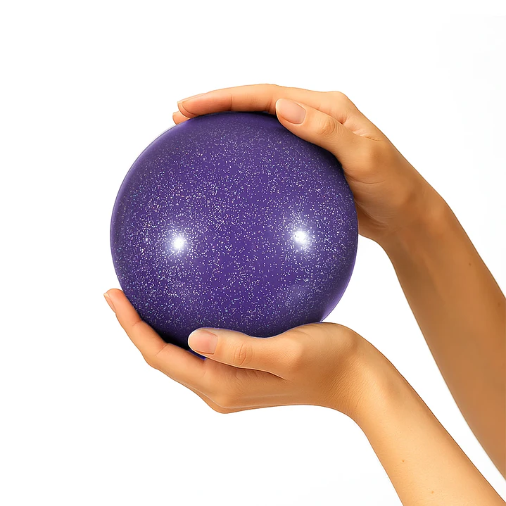 Balón de gimnasia rítmica VENTURELLI (certificado FIG) Glitter - morado Chile 2