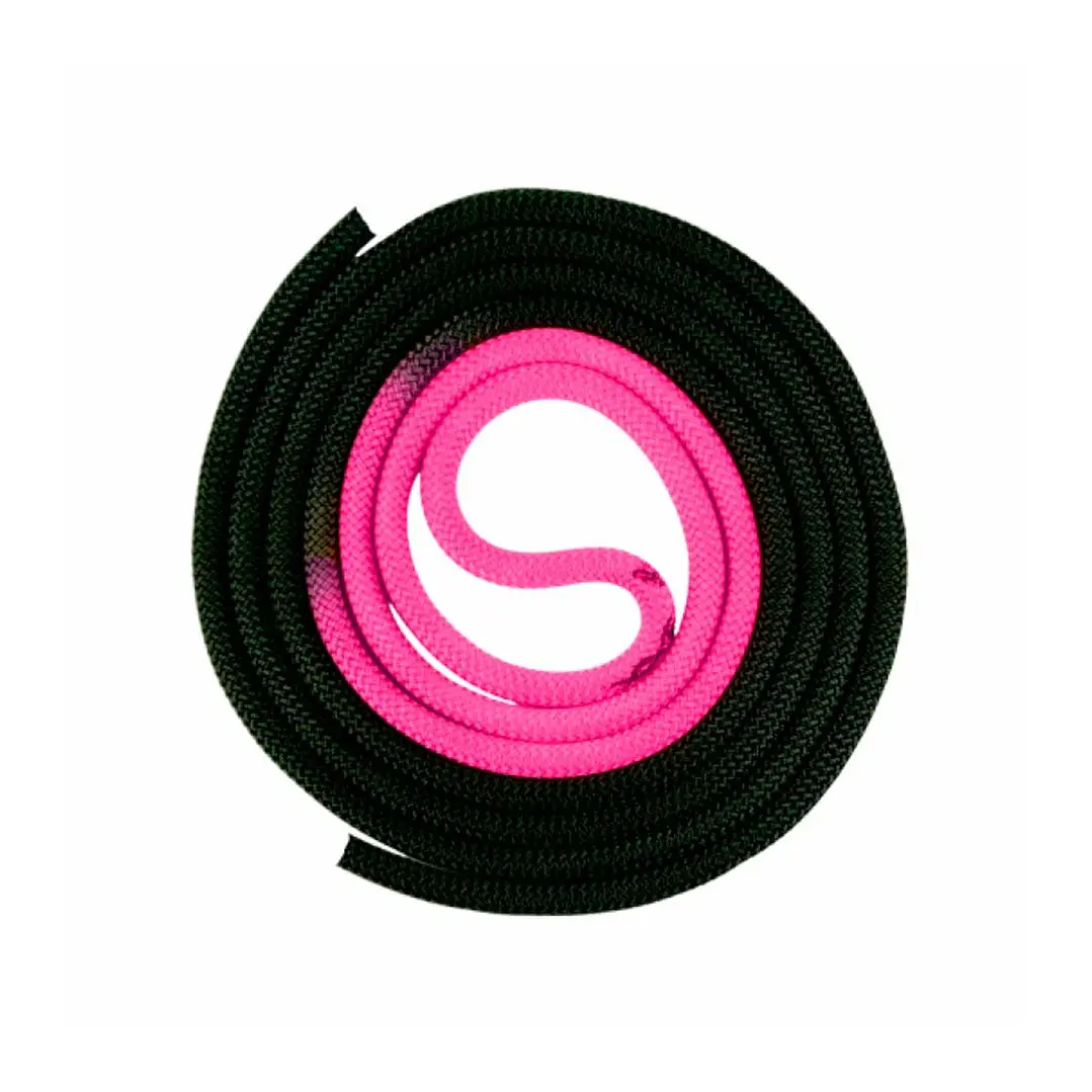Cuerda de gimnasia rítmica VENTURELLI (Certificada FIG) rosado neón negro - 3 m  2