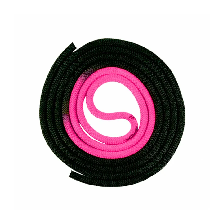 Cuerda de gimnasia rítmica VENTURELLI (Certificada FIG) rosado neón negro - 3 m  2