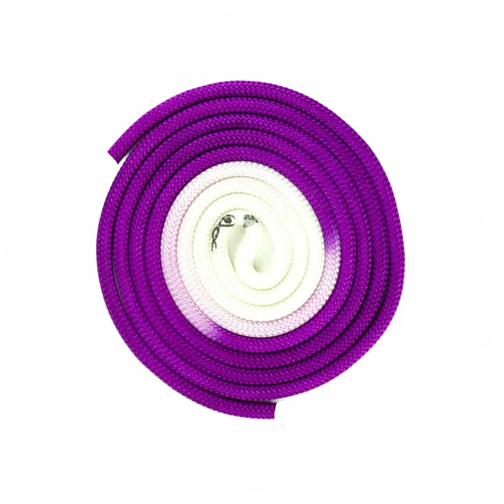 Cuerda de gimnasia rítmica VENTURELLI (Certificada FIG) morado blanco - 3 m  2
