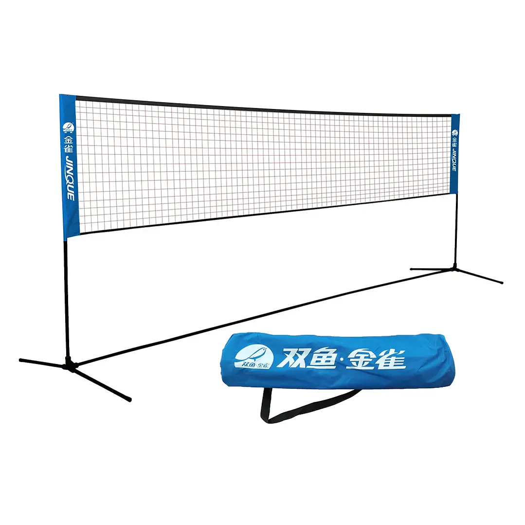 Malla de bádminton 410 cm con base marca Jinque 1