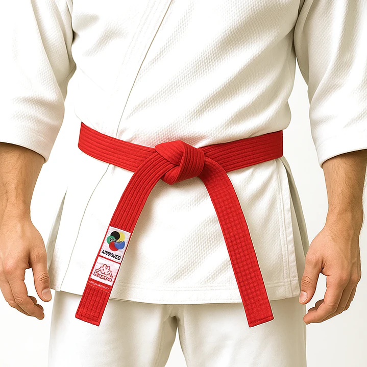 Cinturón karate rojo Nro 5 Sparta Certificado WKF 2