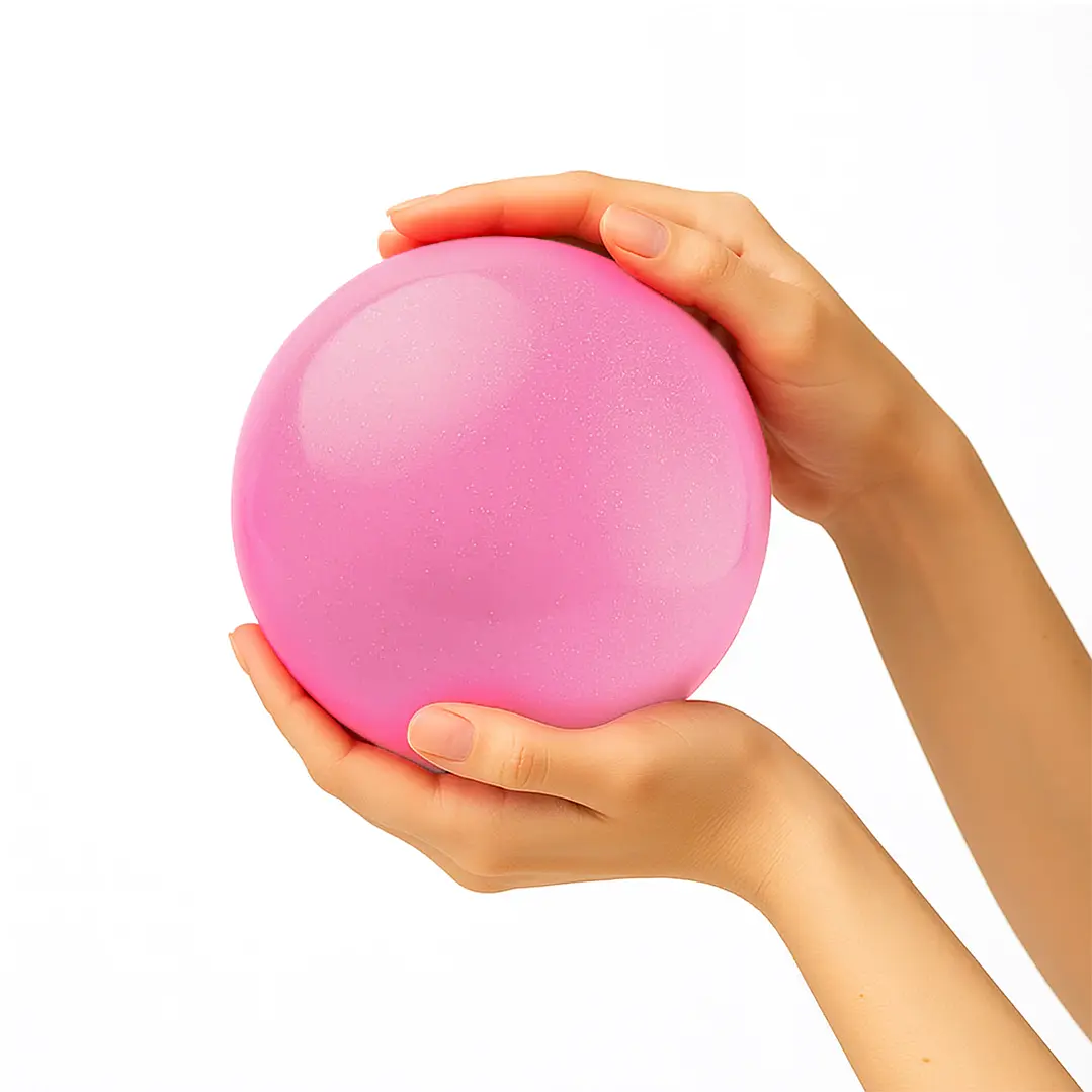 Balón de gimnasia rítmica VENTURELLI  (certificado FIG) Glitter - Rosado 2