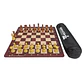 Set de ajedrez tablero de goma con piezas extra peso tipo madera modelo Zagreb y bolso - Miniatura 1