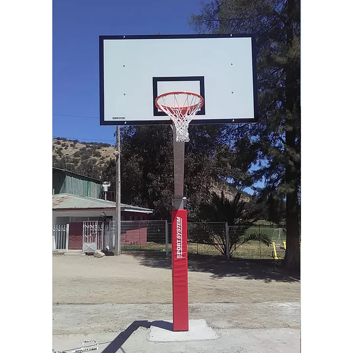 Tablero de básquetbol con poste fijo 225 cm de proyección 5