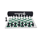 Set de ajedrez tablero de goma con piezas y bolso 4