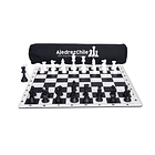 Set de ajedrez tablero de goma con piezas y bolso 5