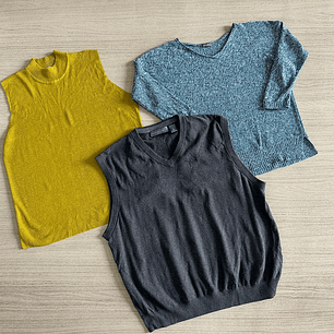 Saco Sweater Manga Corta/Sin Manga Regular