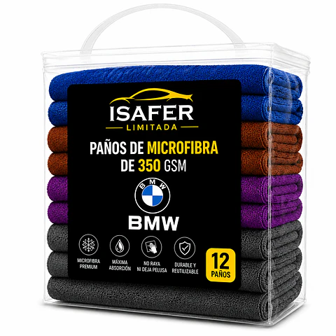 Embalaje 12 Paños Microfibra 350 GSM BMW