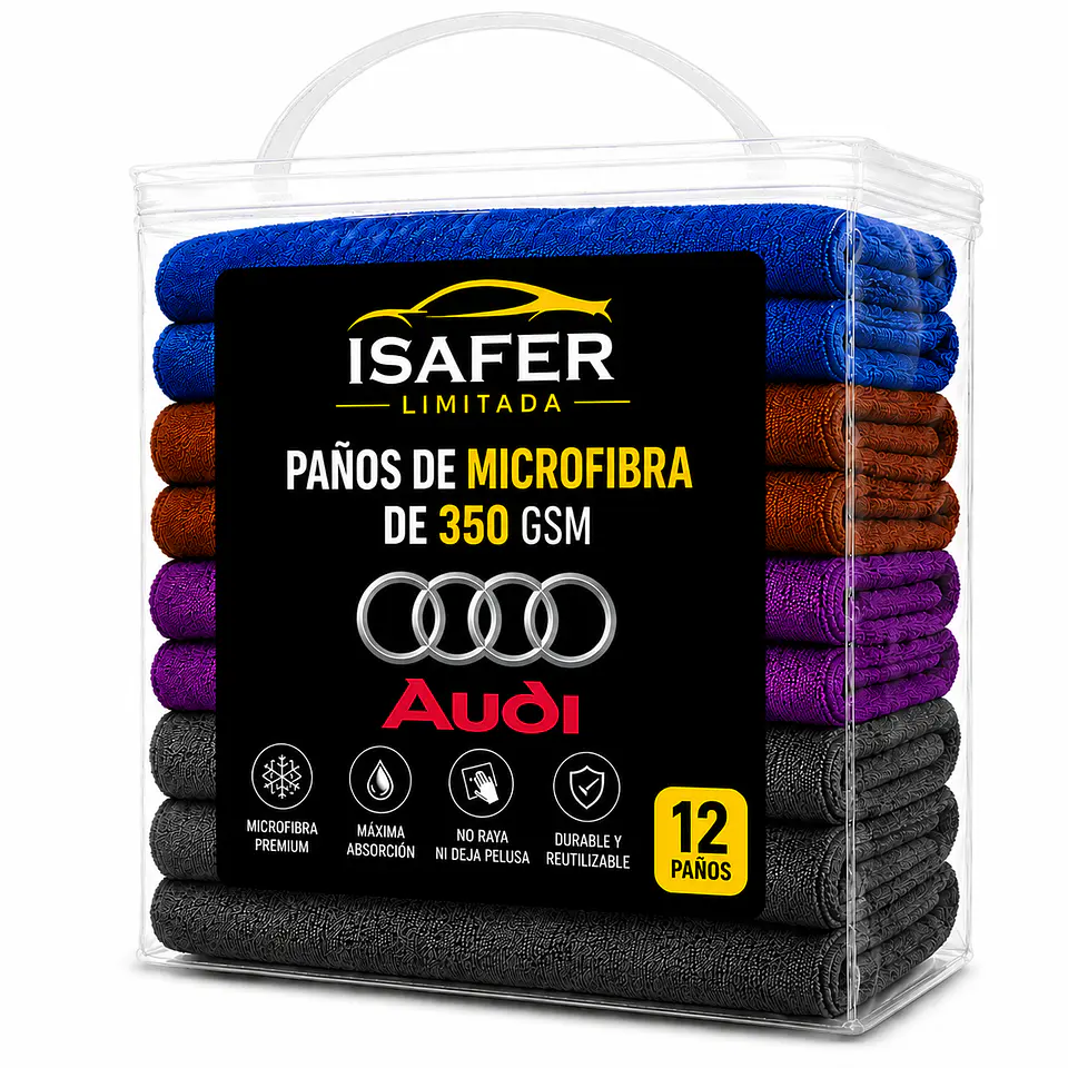 Embalaje 12 Paños Microfibra 350 GSM Audi 1