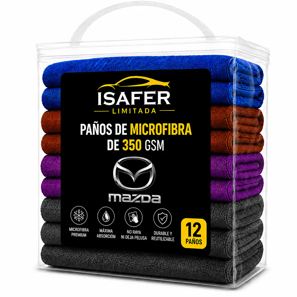 Embalaje 12 Paños Microfibra 350 GSM Mazda 1