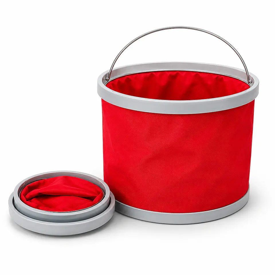 Cubo Plegable 8 Litros | Balde Impermeable para Auto, Hogar y Camping 1