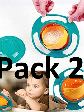Pack 2 Plato Antiderrame Niño Bebé Gira en 360 °