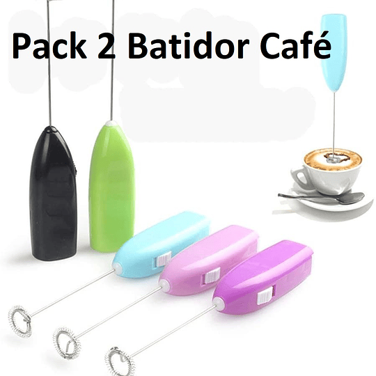 Pack 2 Batidor Eléctrico para Espuma Café Leche 