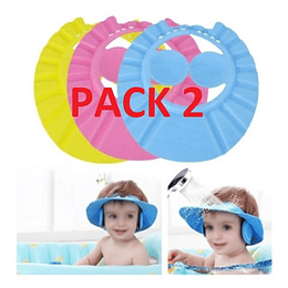 Pack 2 Visera Baño Ducha Bebé Niños Con Protector Oído