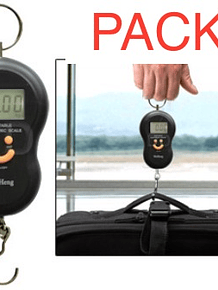 Pack 2 Pesas Balanza Gancho Colgante Digital 50 kg para Maletas
