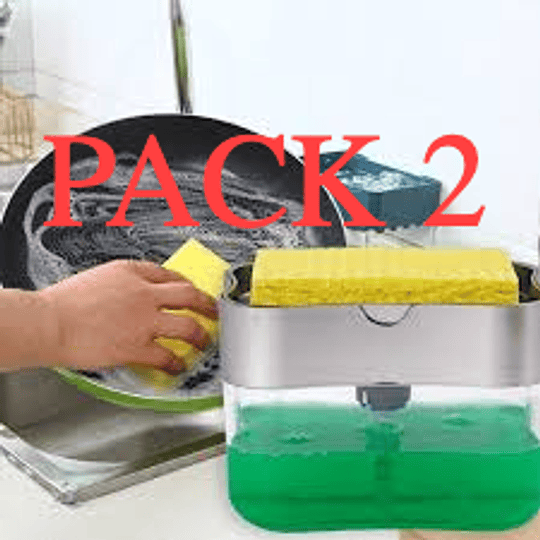 Pack 2 Dispensadores de Detergente con Soporte para Esponja