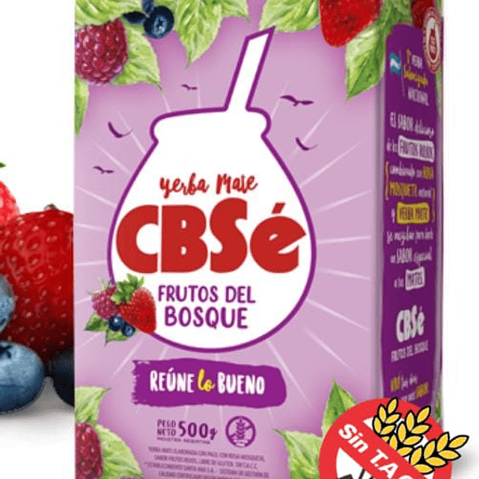 Yerba Mate Cbse Frutos rojos Sin Gluten