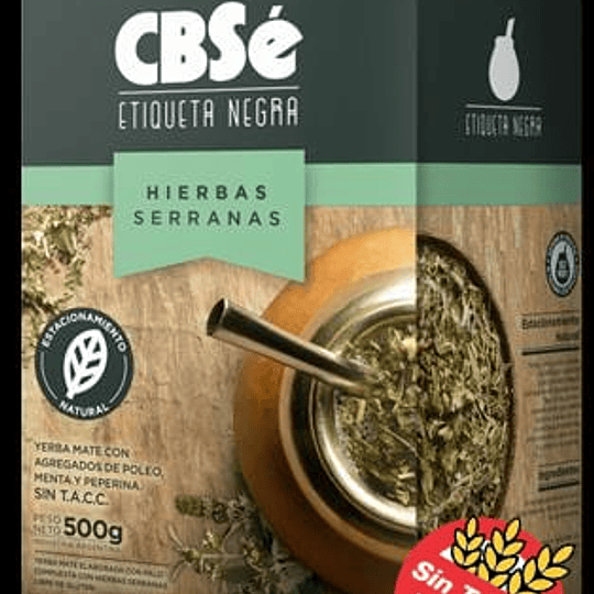 Yerba Mate Cbse Premium Caja Etiqueta Negra Sin Gluten