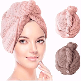 Toalla Gorro Para Secar Cabello Ducha Microfibra