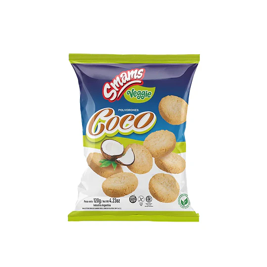 Galleta Polvorones Coco Smams Vegana Sin Gluten 120 Gramos