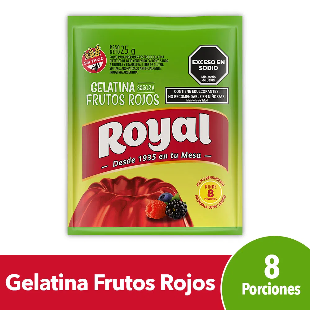 Gelatina Royal Frutos Rojos 25 G