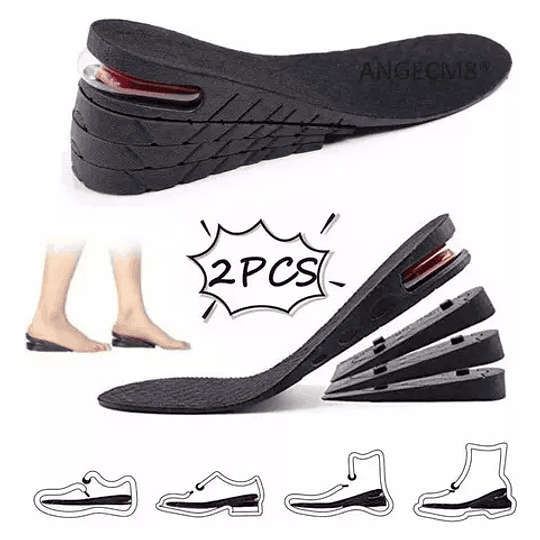 Pack 2 Pares Plantilla Aumenta Altura Pie Completo Hasta 7 cm