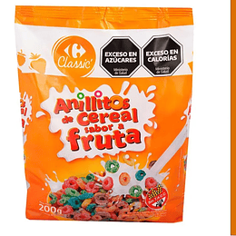 Cereal Carrefour anillos de fruta sin gluten