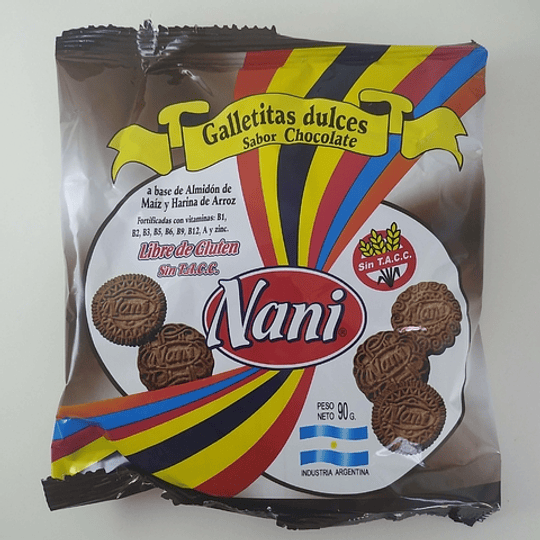 Galletitas Dulces Chocolate Nani Sin Gluten