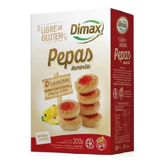 Galleta Dimax Pepas Membrillo Sin Gluten