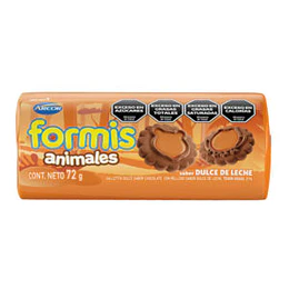 Galletitas Rellenas Formis Animales Chocolate Dulce Leche 72grs 