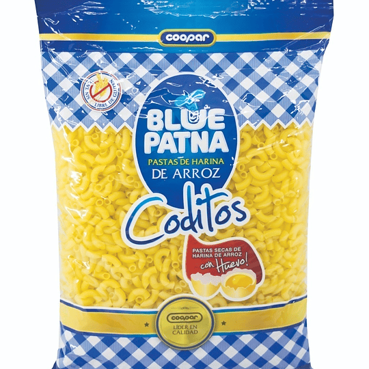 Fideos Coditos Blue Patna 500 Gramos Sin Gluten