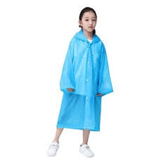 Capa o Poncho Impermeable Agua Lluvia Rehutilizable Niños