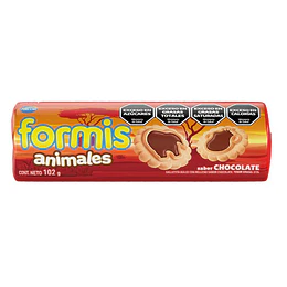 Galletitas Dulces Rellenas Formis Animales Sabor Chocolate 102 Gramos 