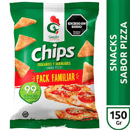 Chips Crocantes y Horeneados Sabor Pizza Gallo Sin Gluten 150 Gramos