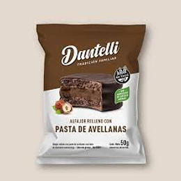 Alfajor Dantelli con Pasta de Avellanas Sin Gluten 50 Gramos
