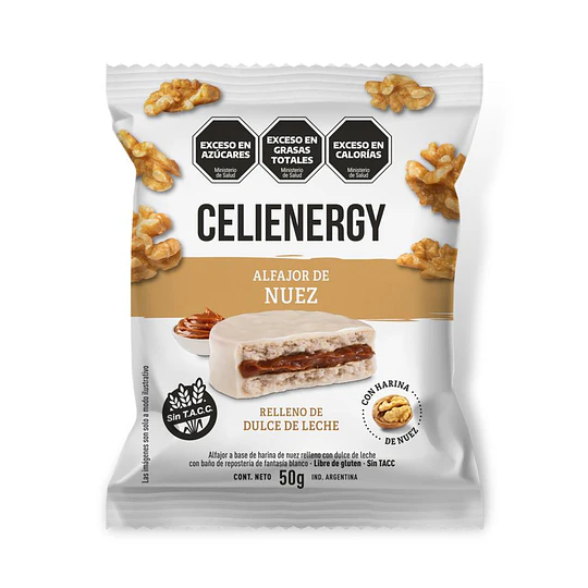 Alfajor Blanco Nuez Celienergy Sin Gluten 50 Gramos