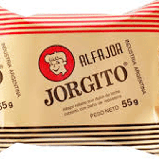 Alfajor Jorgito Chocolate Relleno Dulce Leche Unidad