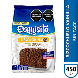 Premezcla Bizcochuelo Exquisita Chocolate Sin Gluten 450 Gramos