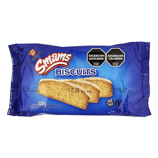 Galletas Biscuits Smams Sin Gluten 120 Gramos