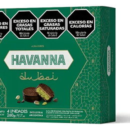 Caja 4 Alfajores Havanna Dubai Pistacho