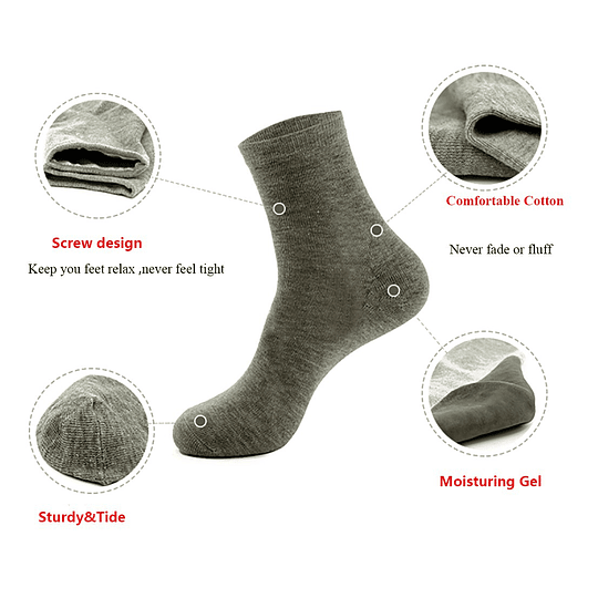 Par Calcetín Media Pantorrilla con Gel en el Talón 