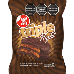 Alfajor Fantoche Triple Night Chocolate con Dulce de Leche 85 Gramos