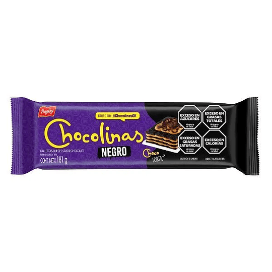 Galletas Chocolinas Negro Argentinas 181 Gramos