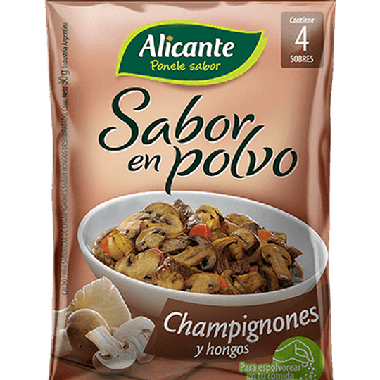 Pack 4 Condimento Polvo Sabor Champignones y Hongos Alicante Sin Gluten