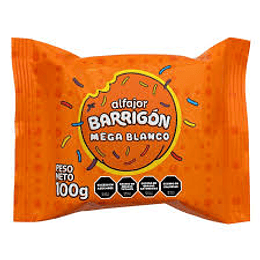 Nuevo Alfajor Barrigón Mega Blanco 100 Gramos