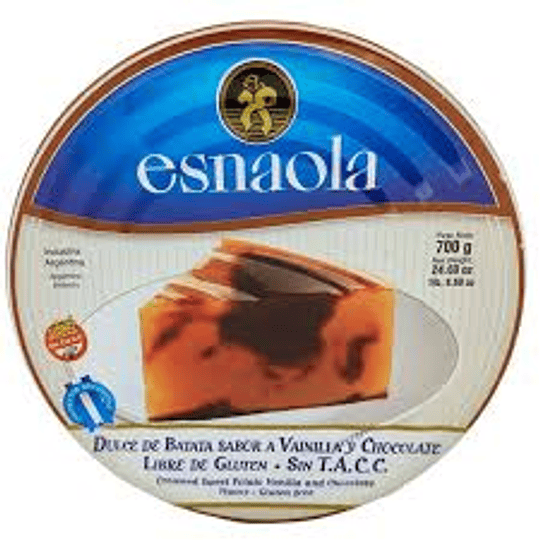  Dulce de Batata sabor a Vainilla y Chocolate Esnaloa Sin Gluten 700 Gramos